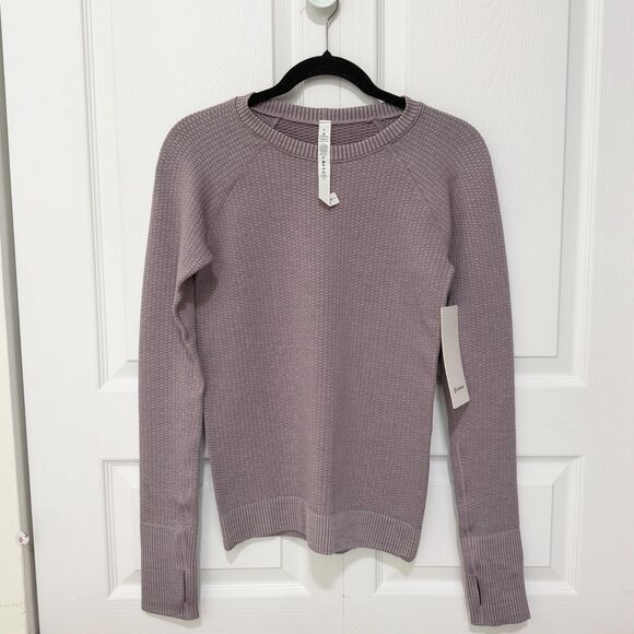 Women Lululemon Rest Less Pullover Slim Fit Bubble Dot Violet Verbena Size 6 - Picture 2 of 9